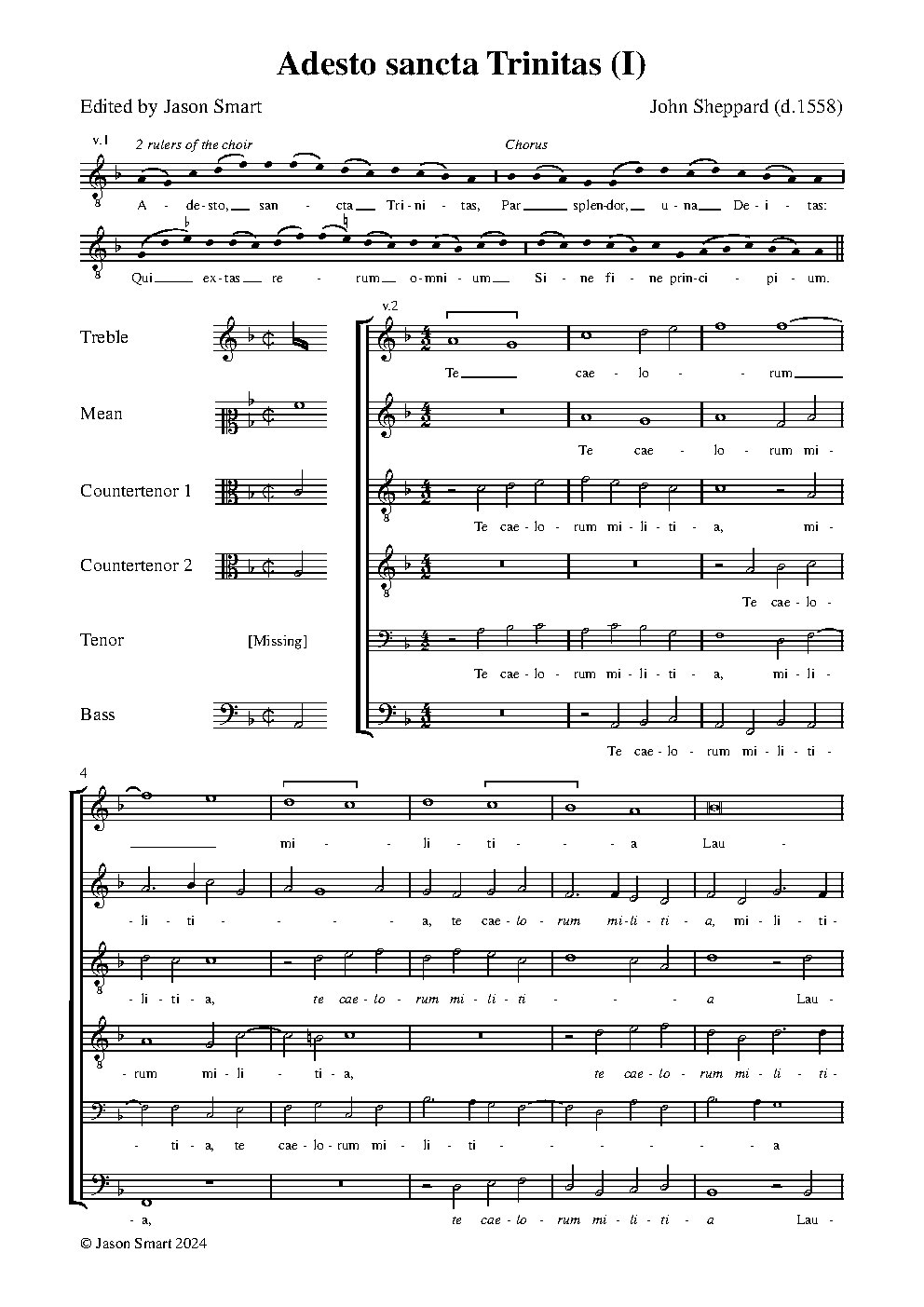 Adesto Sancta Trinitas (1st setting)