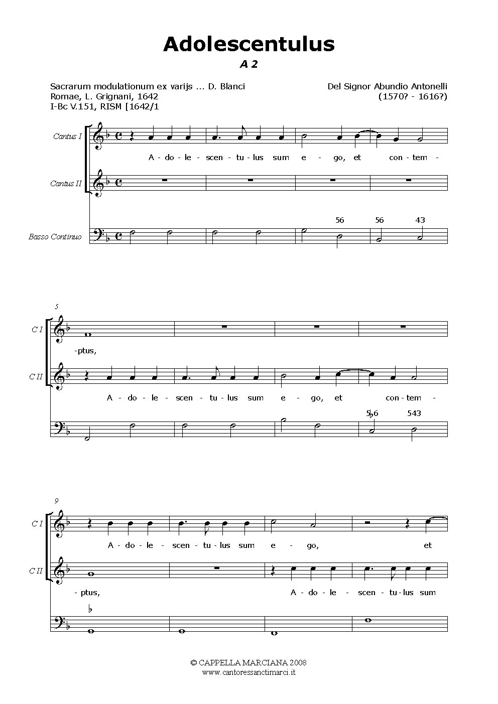 Adolescentulus - Choir Script PDF Thumbnail