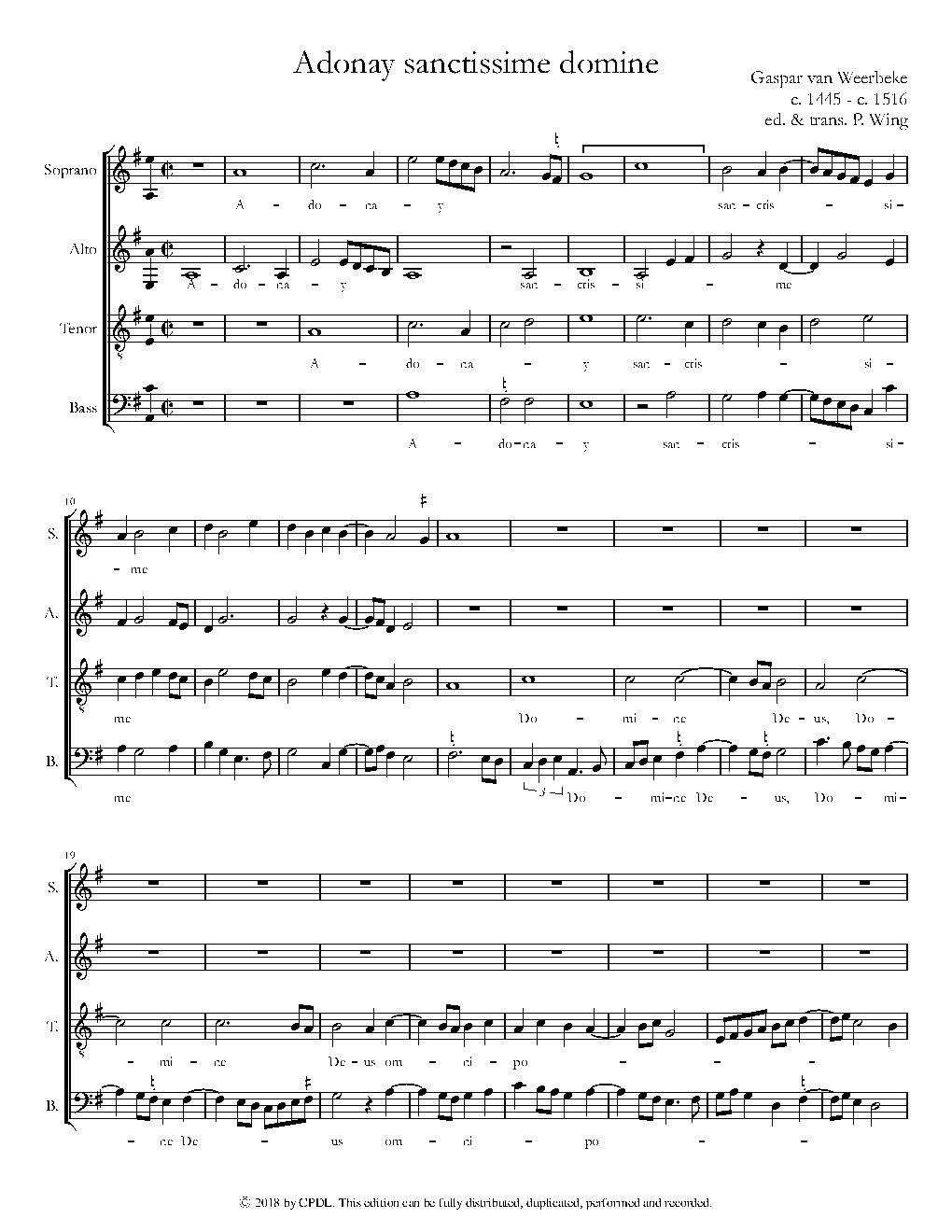 Adonay sanctissime domine - Choir Script PDF Thumbnail