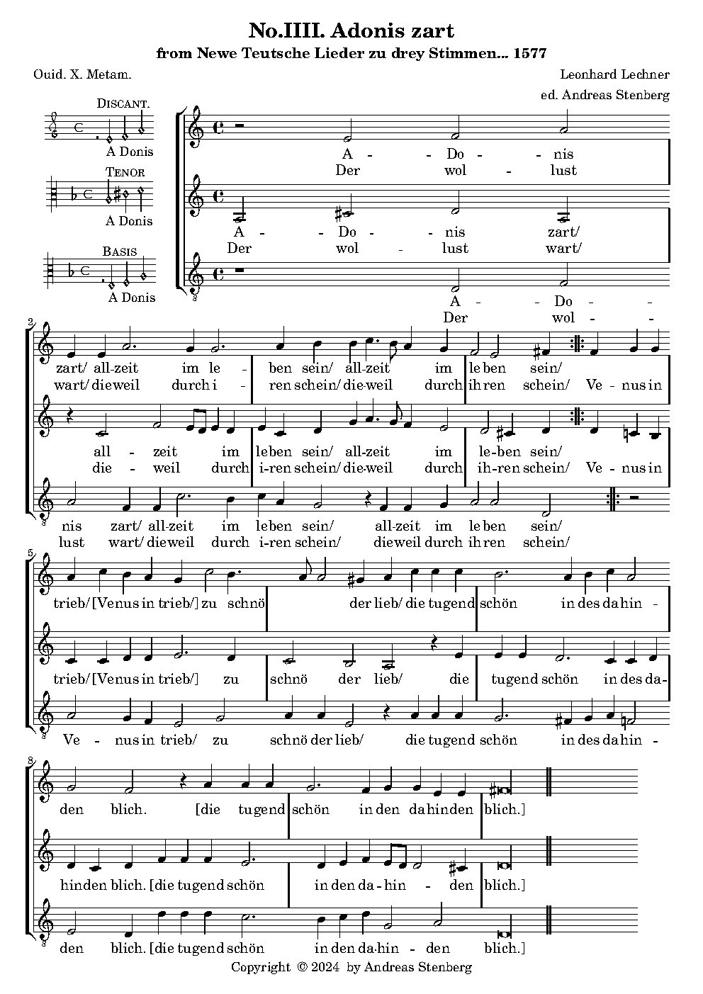 Adonis zart - Choir Script PDF Thumbnail