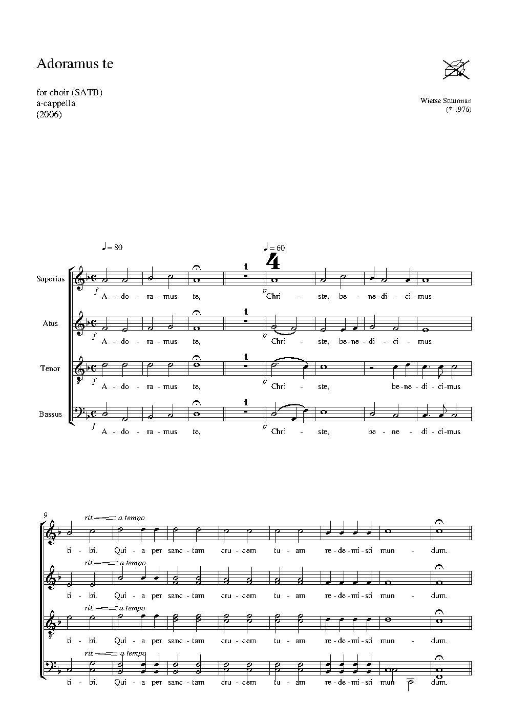 Adoramus Te - Choir Script PDF Thumbnail