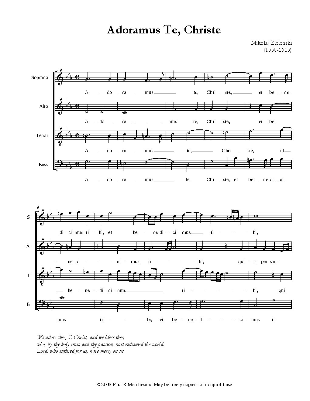 Adoramus te, Christe - Choir Script PDF Thumbnail