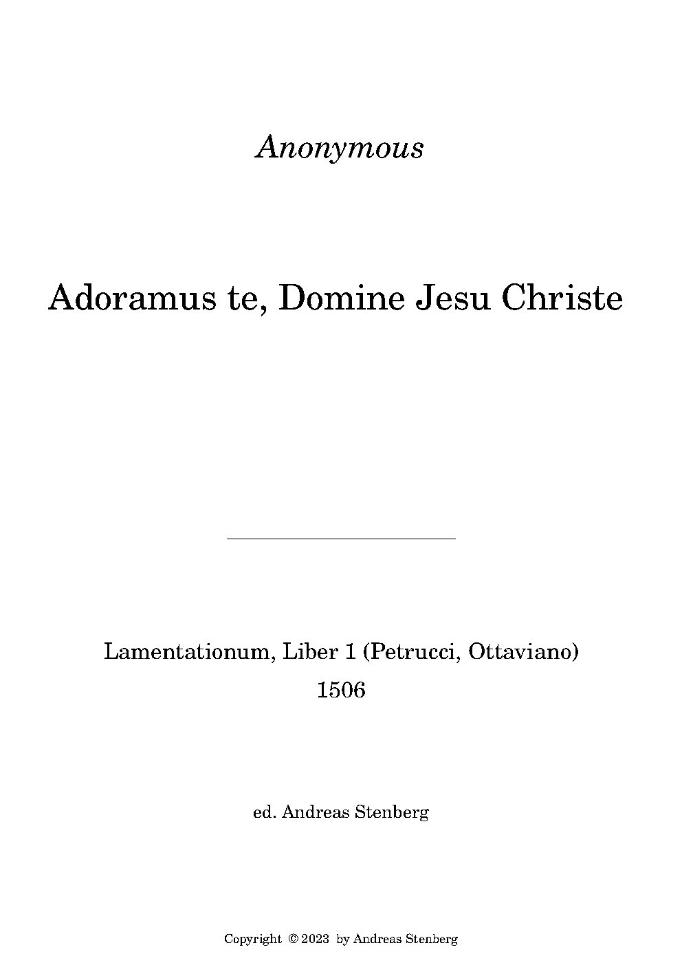 Adoramus te, Domine Jesu Christe