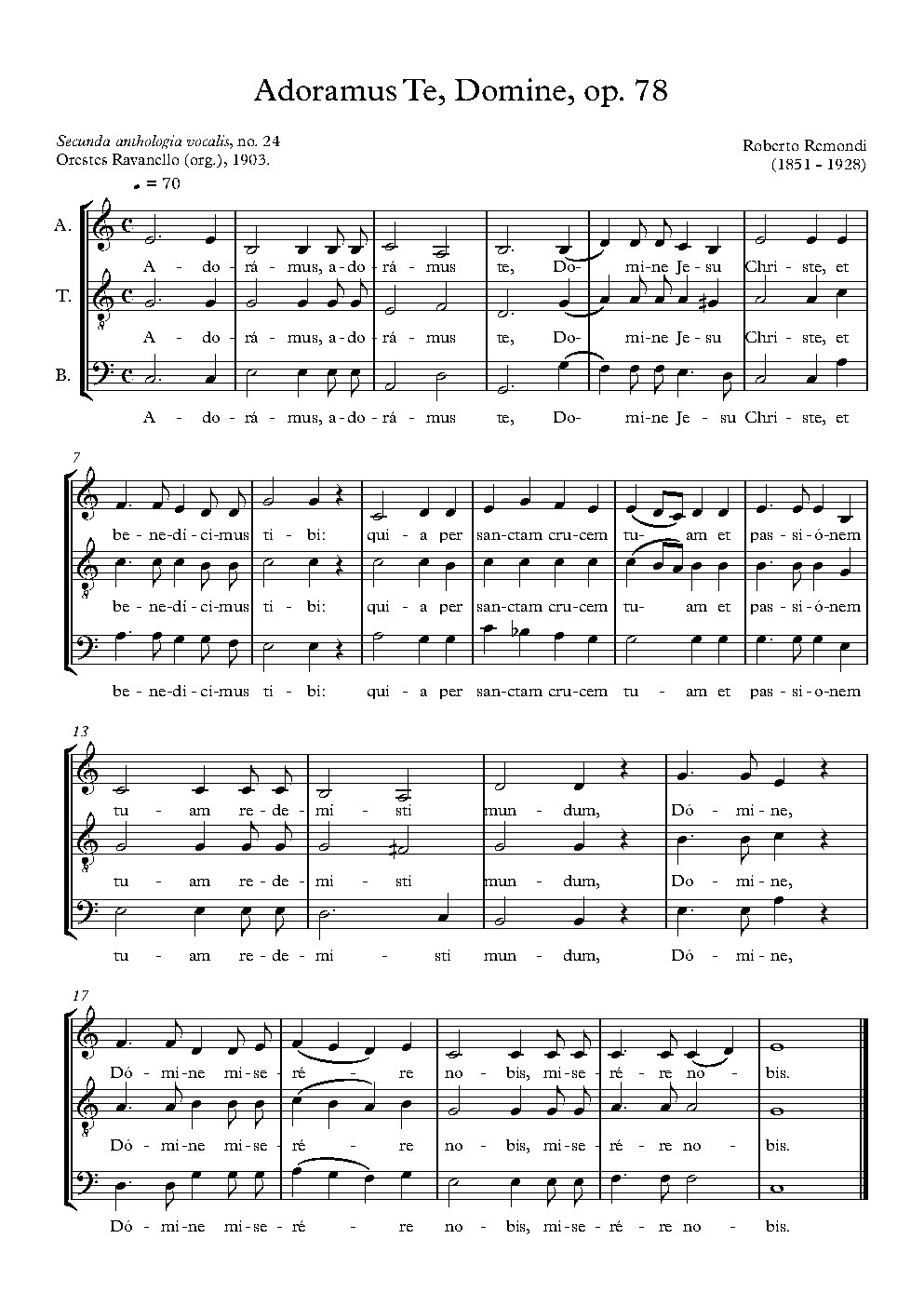Adoramus te Domine, op.78