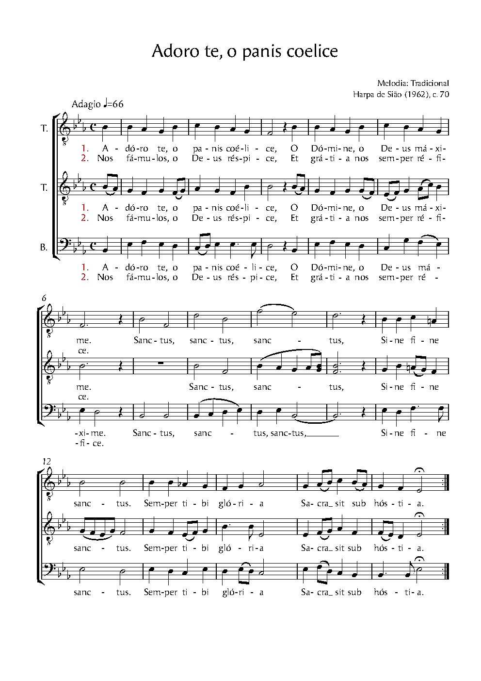Adoro te, o panis caelice - Choir Script PDF Thumbnail