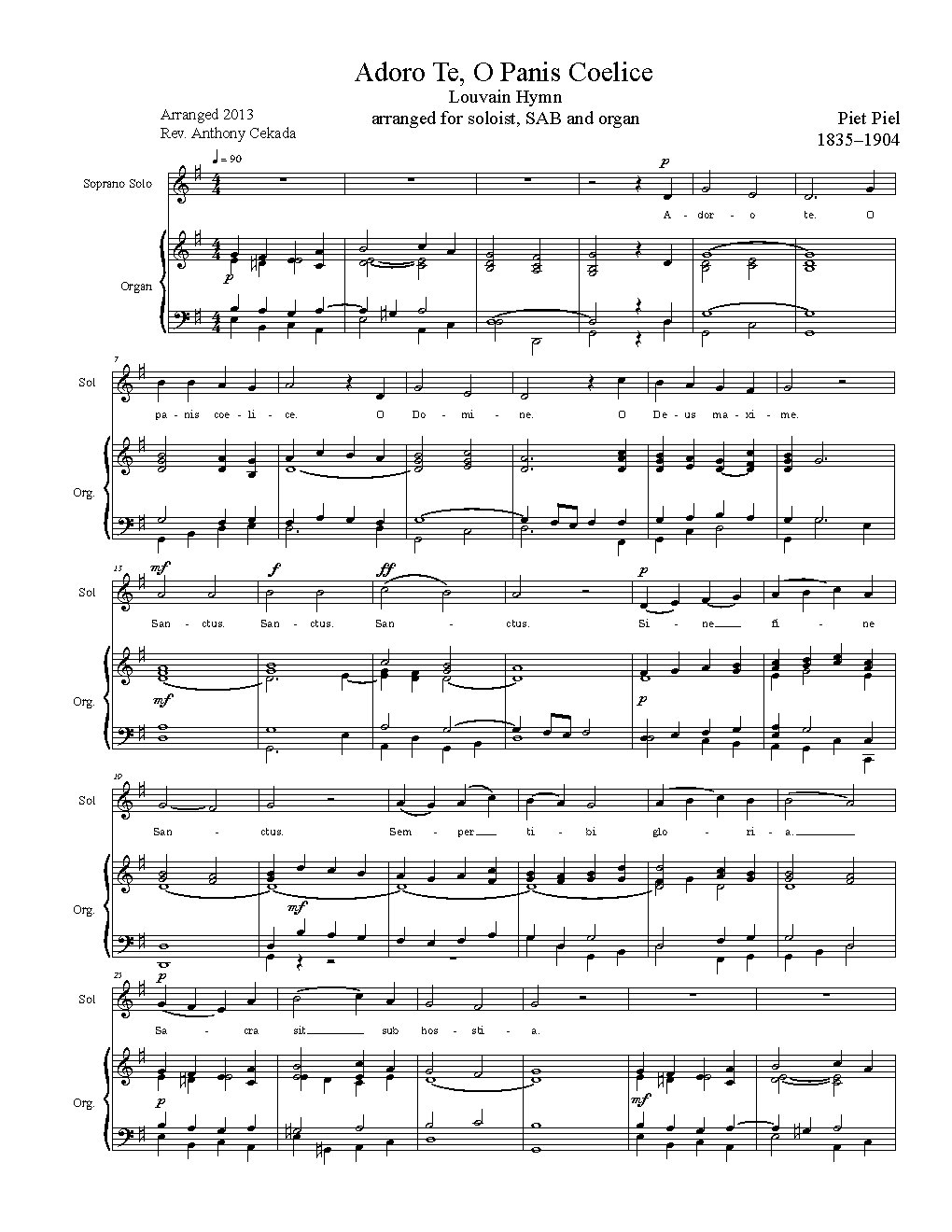 Adoro Te, O Panis Coelice - Choir Script PDF Thumbnail