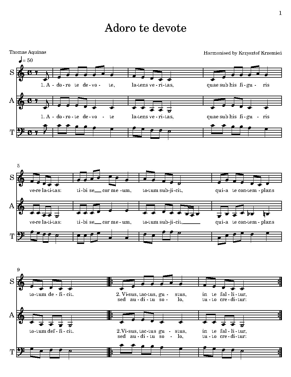 Adoro te devote - Choir Script PDF Thumbnail