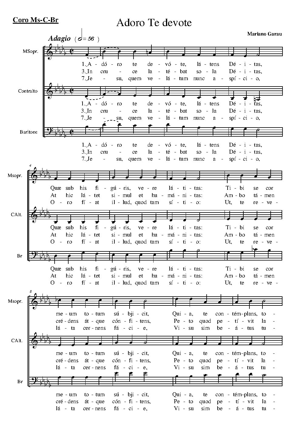 Adoro Te devote - Choir Script PDF Thumbnail