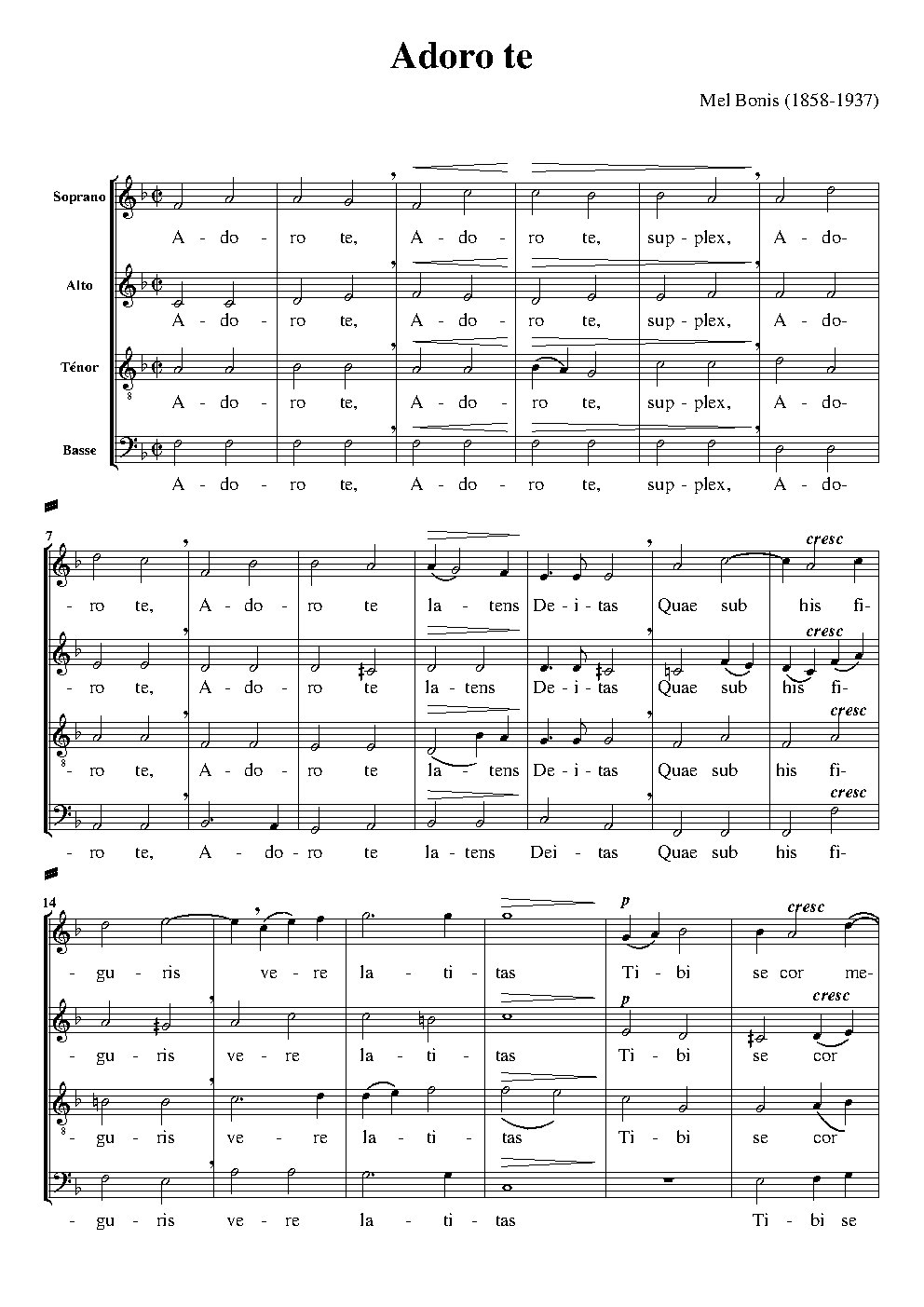 Adoro te - Choir Script PDF Thumbnail