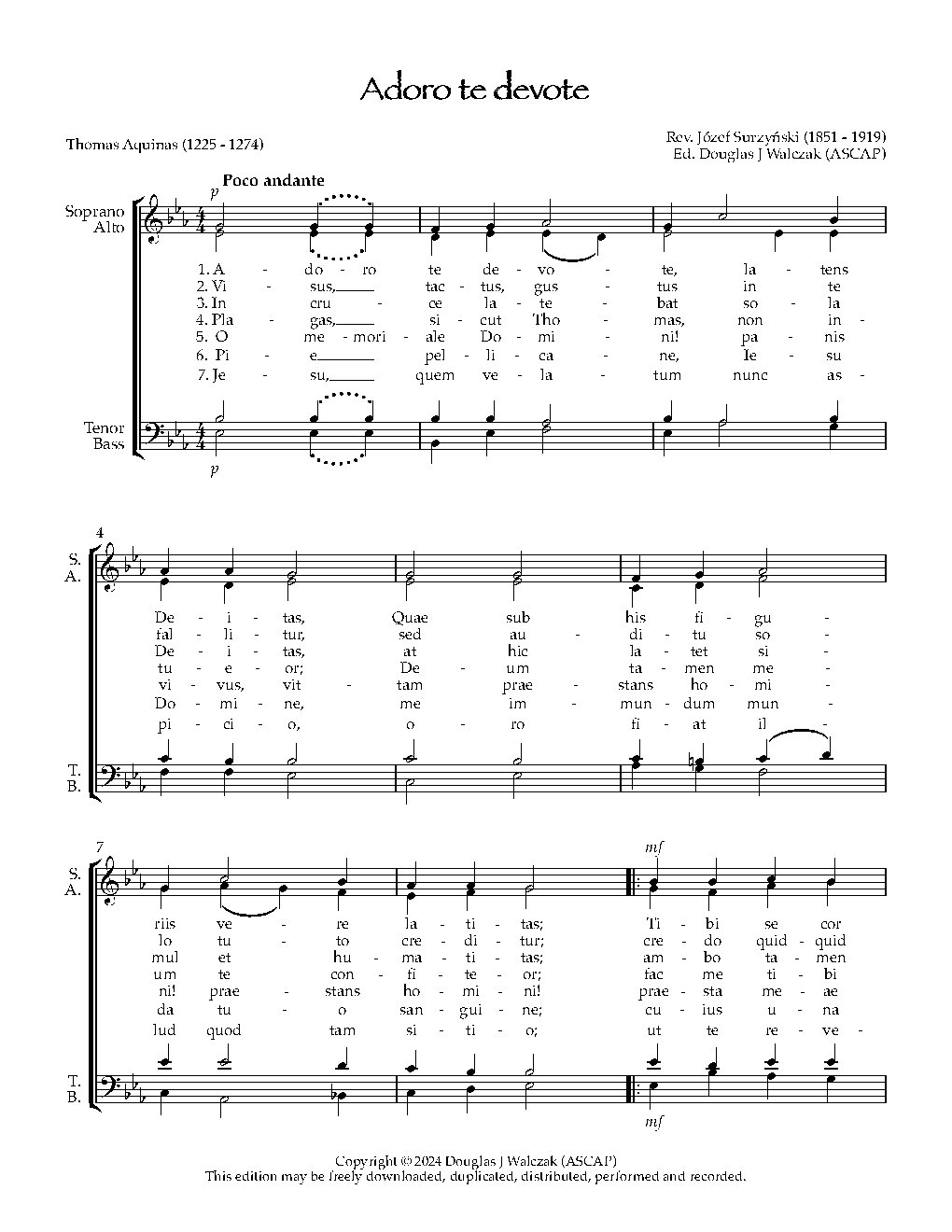 Adoro te devote - Choir Script PDF Thumbnail