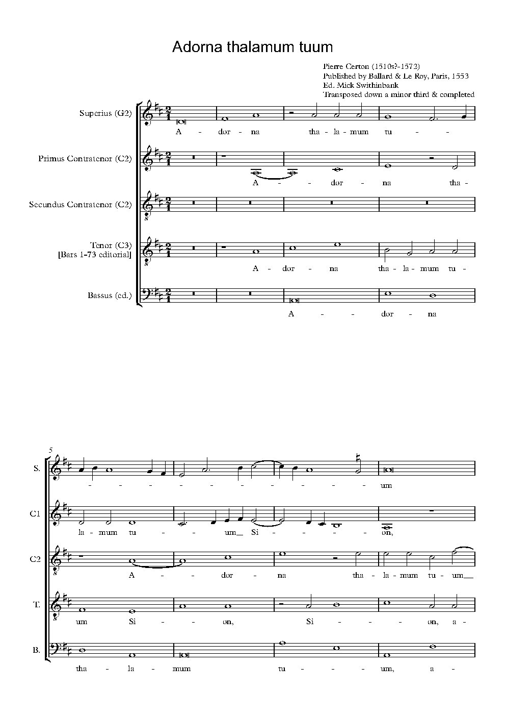 Adorna thalamum tuum - Choir Script PDF Thumbnail
