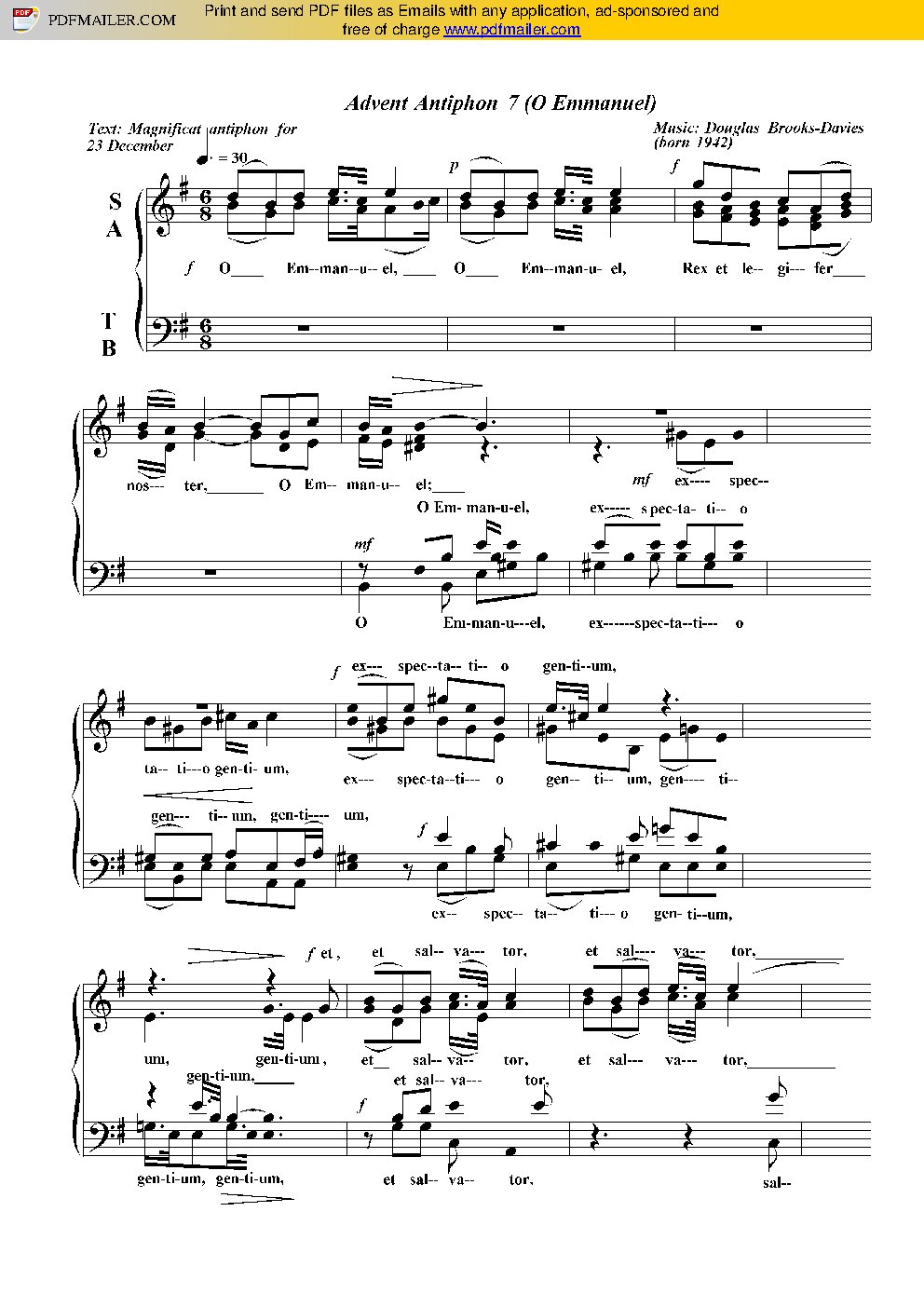 Advent Antiphon 7 (O Emmanuel)