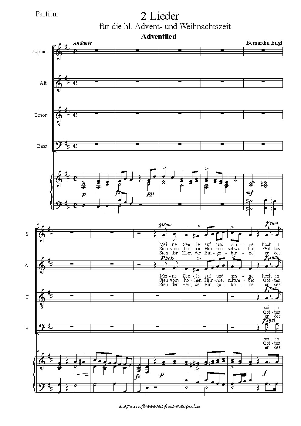 Advents- und Weihnachtslied - Choir Script PDF Thumbnail