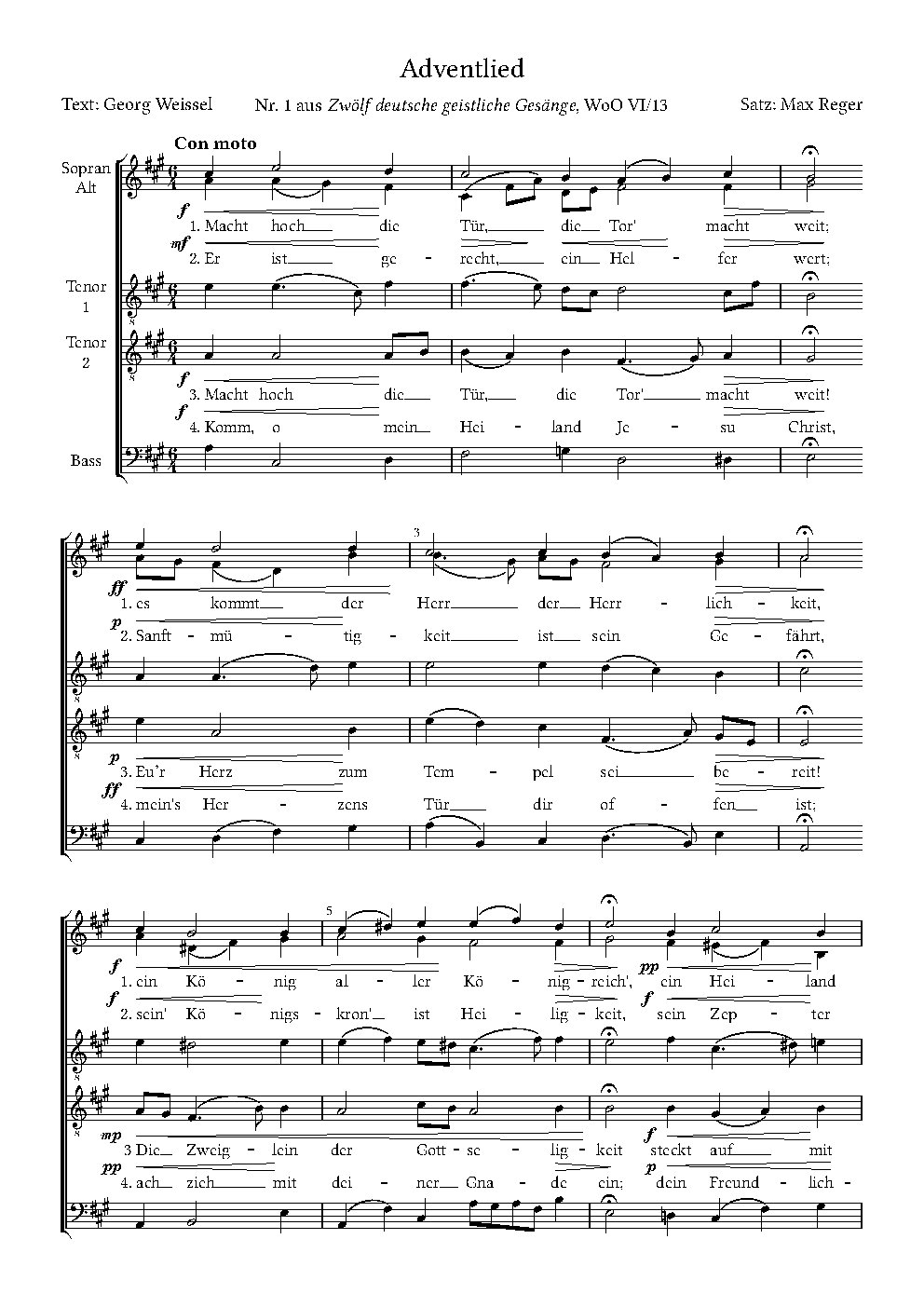 Adventlied (Macht hoch die Tür) - Choir Script PDF Thumbnail