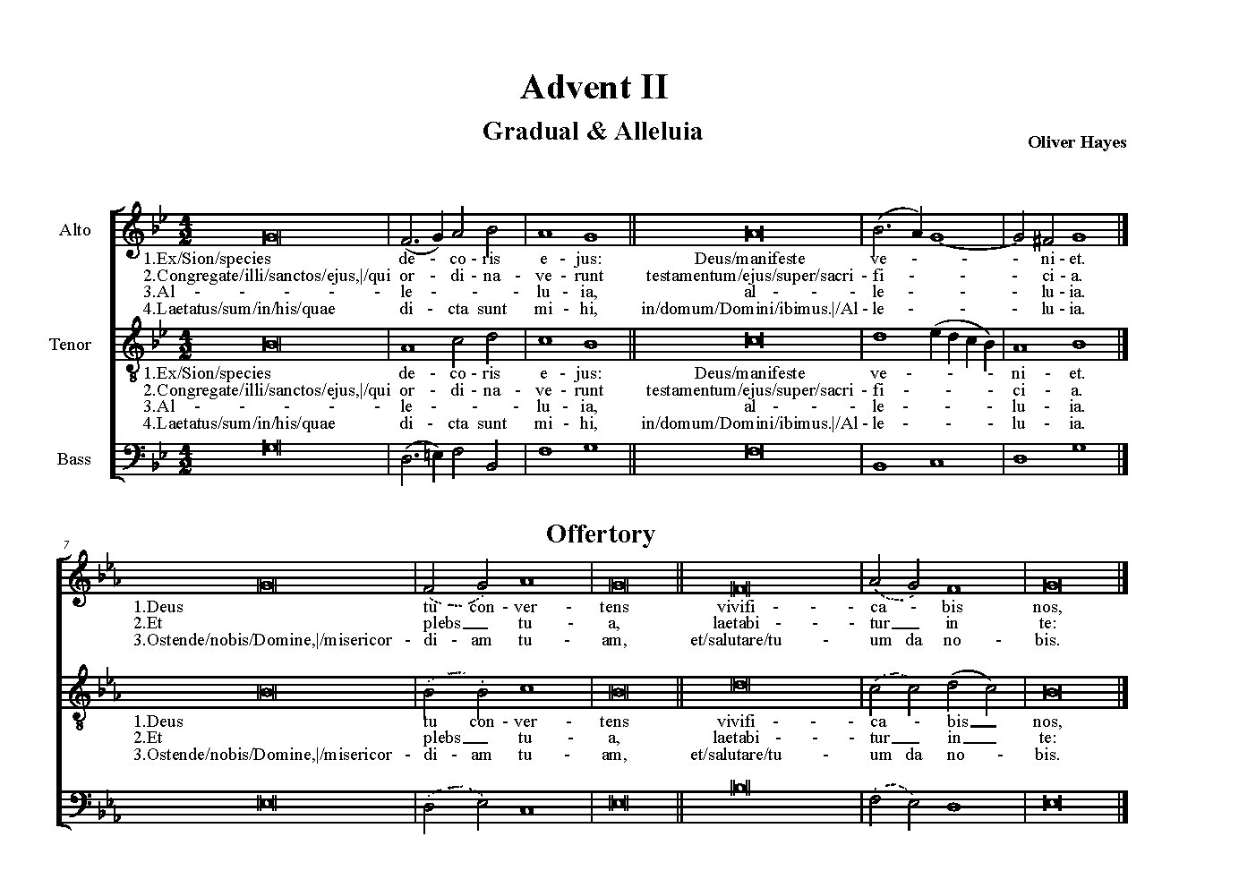 Advent II Gradual, Alleluia and Offertory