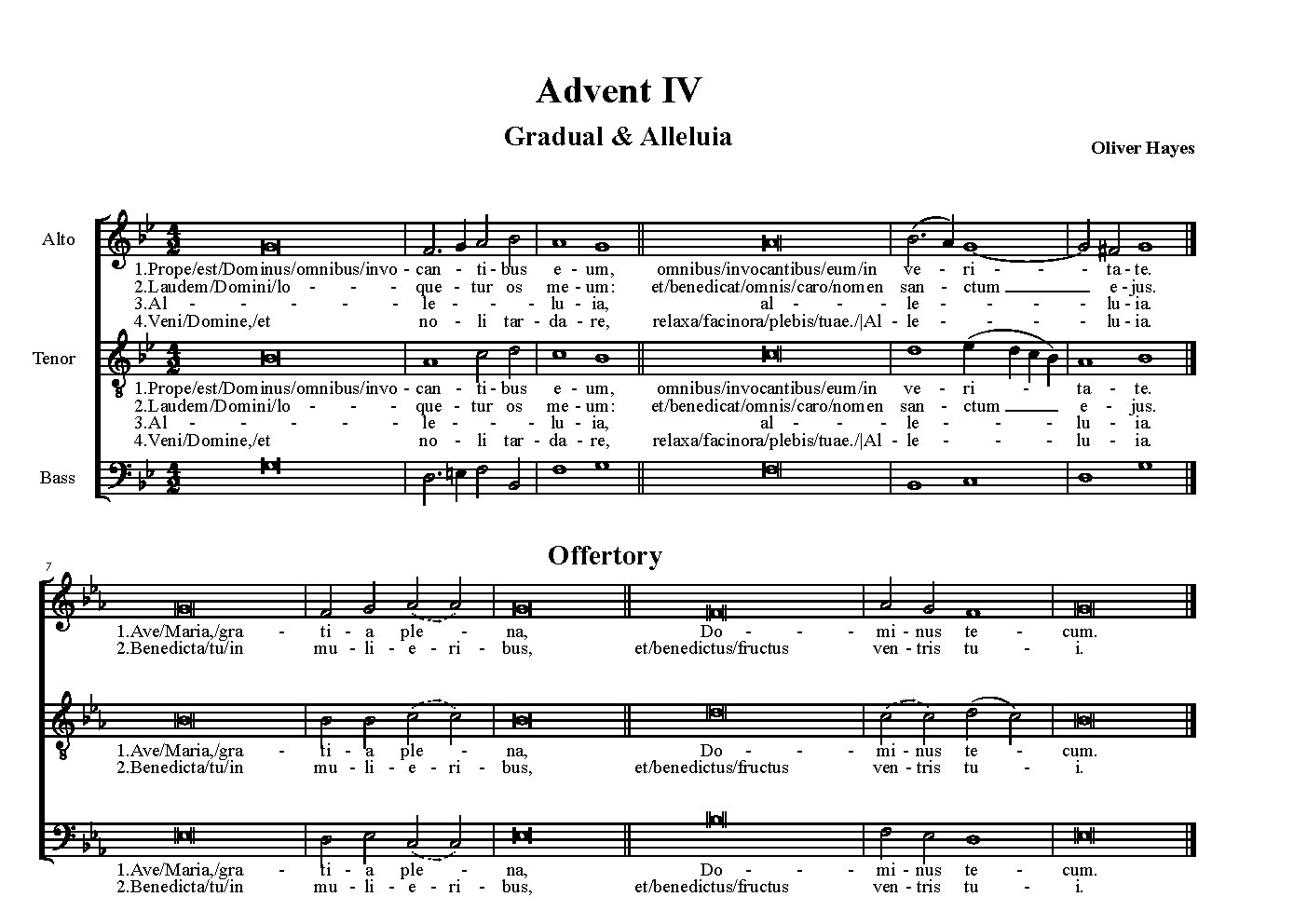 Advent IV Gradual, Alleluia and Offertory