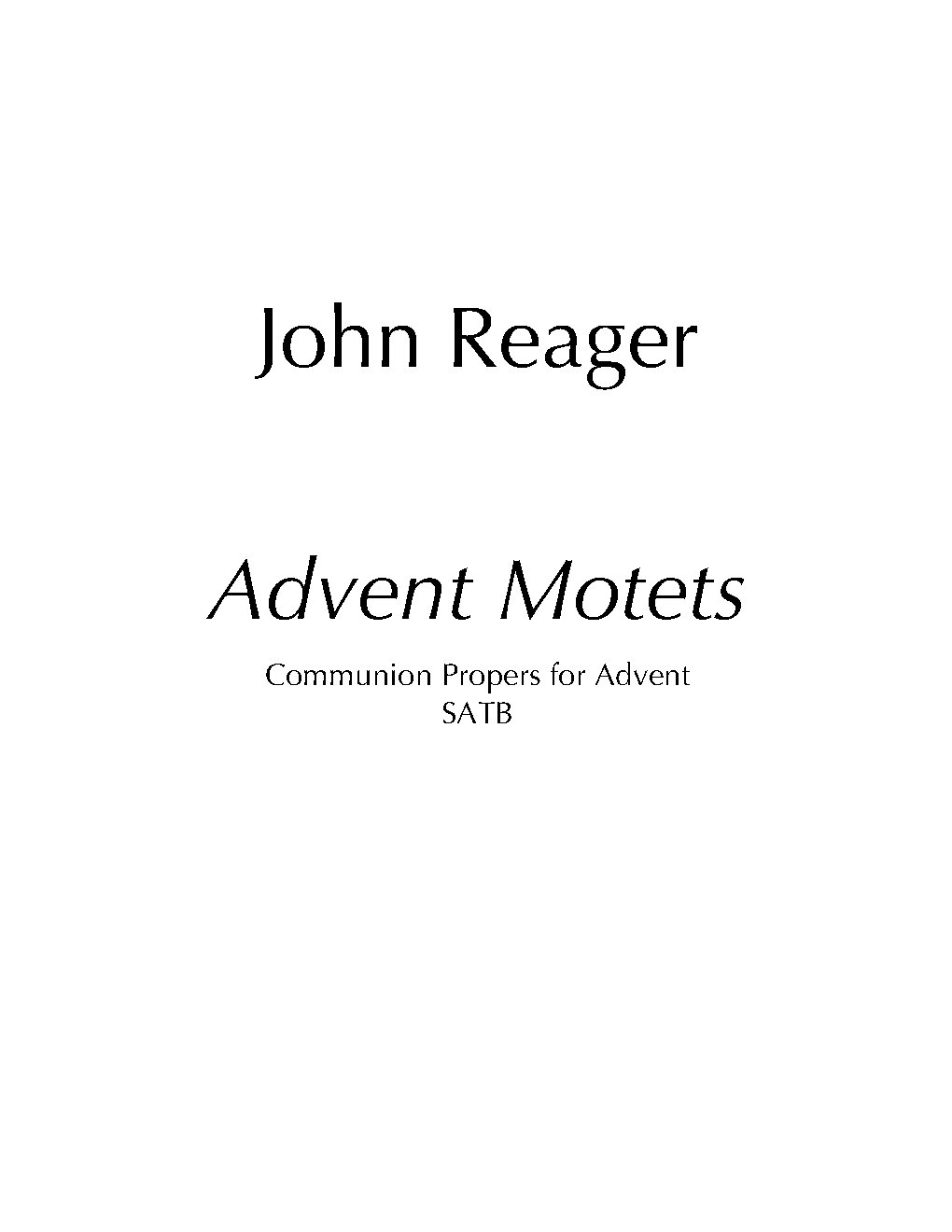 Advent Motets - Choir Script PDF Thumbnail