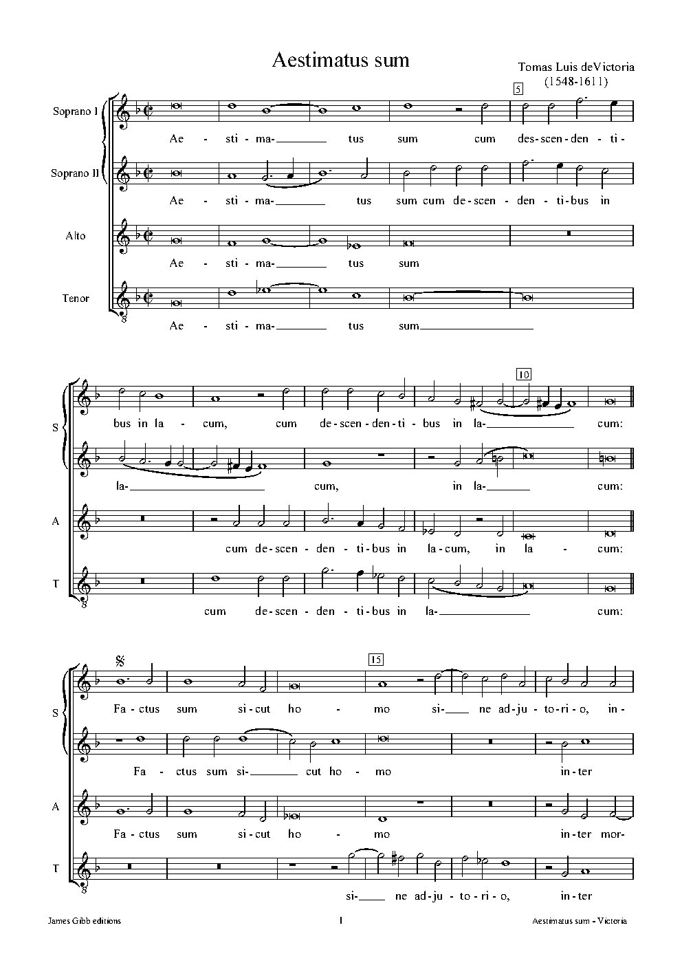 Aestimatus sum - Choir Script PDF Thumbnail