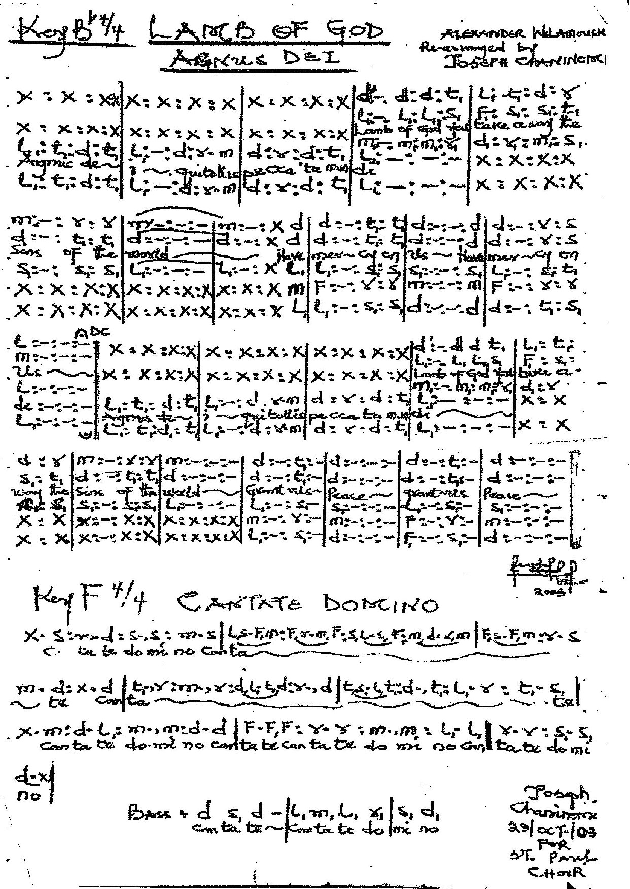 Lamb Of God Agnus Dei - Download Choir Script PDF