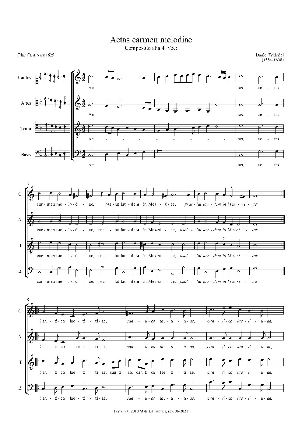 Aetas carmen melodiae (à 4)