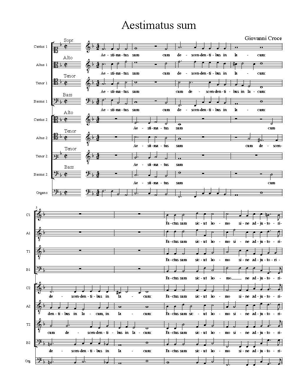 Aestimatus sum - Choir Script PDF Thumbnail