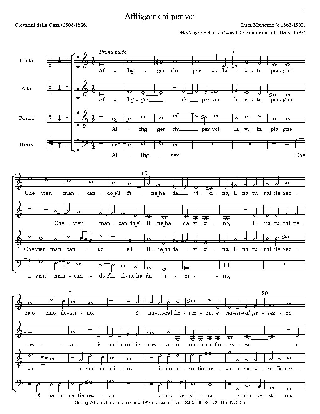 Affliger chi per voi - Choir Script PDF Thumbnail
