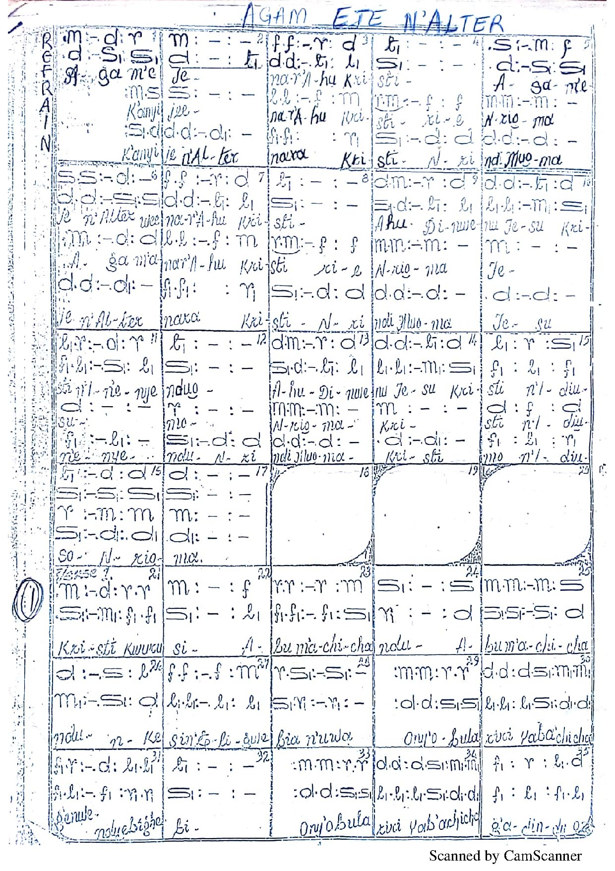 Aga M Eje N Alter (communion) - Download Choir Script PDF