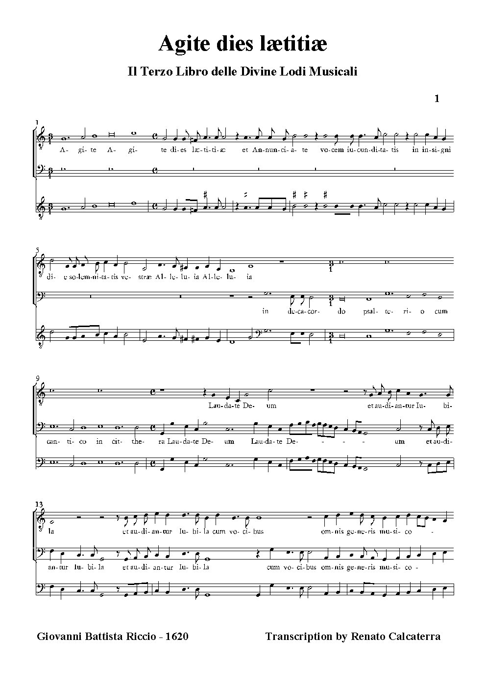 Agite dies lætitiæ - Choir Script PDF Thumbnail