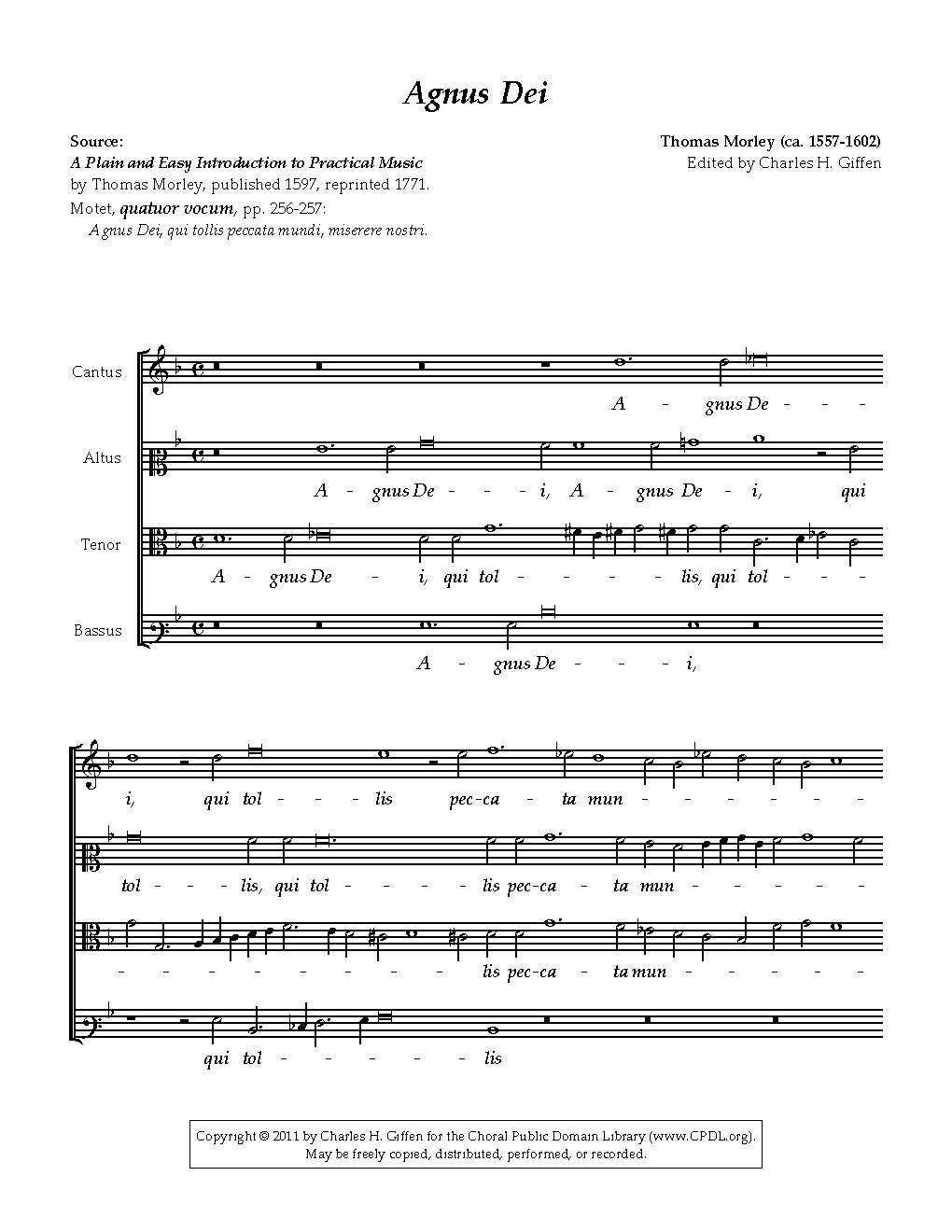 Agnus Dei - Choir Script PDF Thumbnail