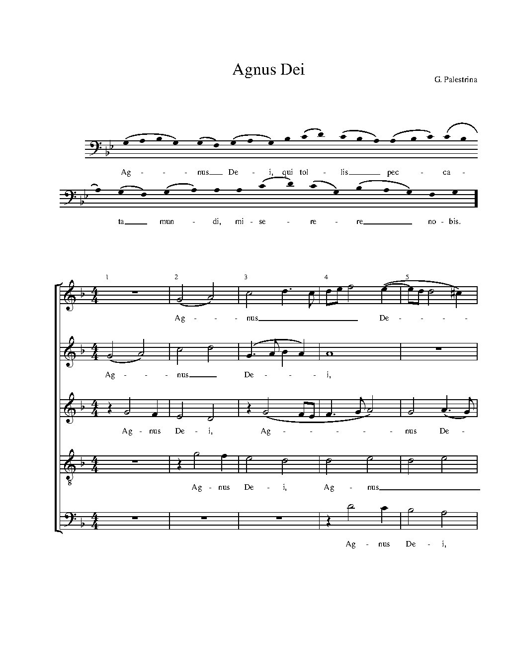 Agnus Dei (from 'Missa in Festis Apostolorum')