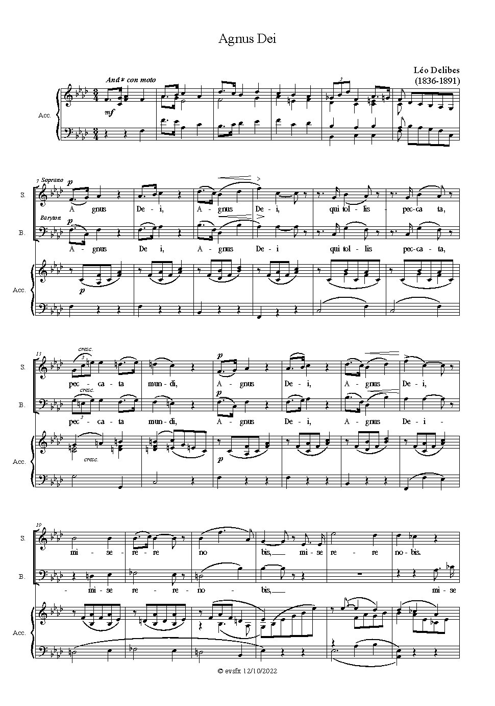 Agnus Dei - Choir Script PDF Thumbnail