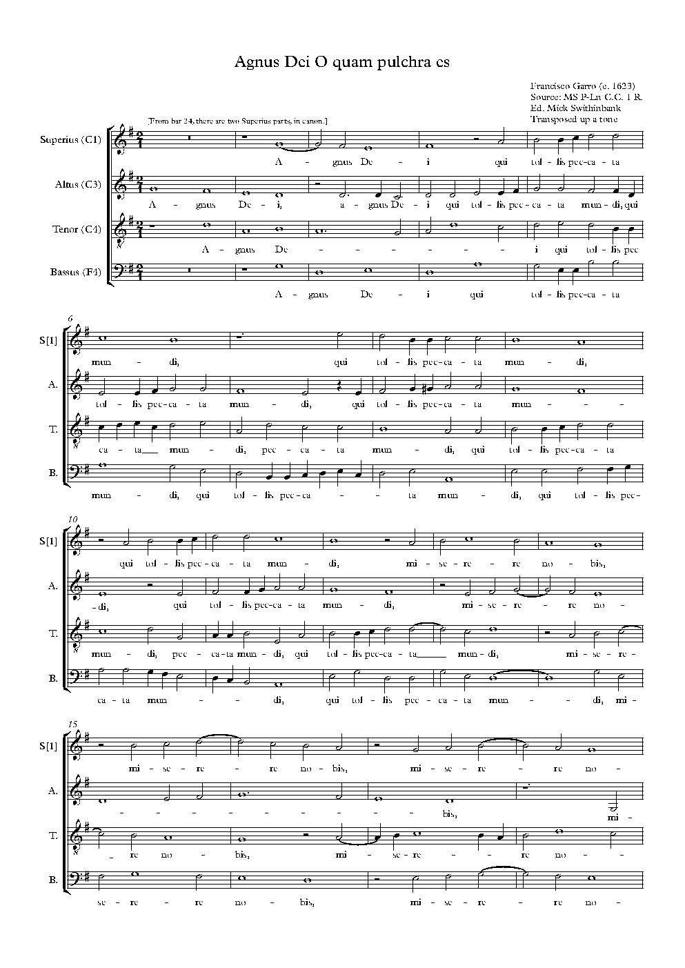 Agnus Dei (O quam pulchra es)