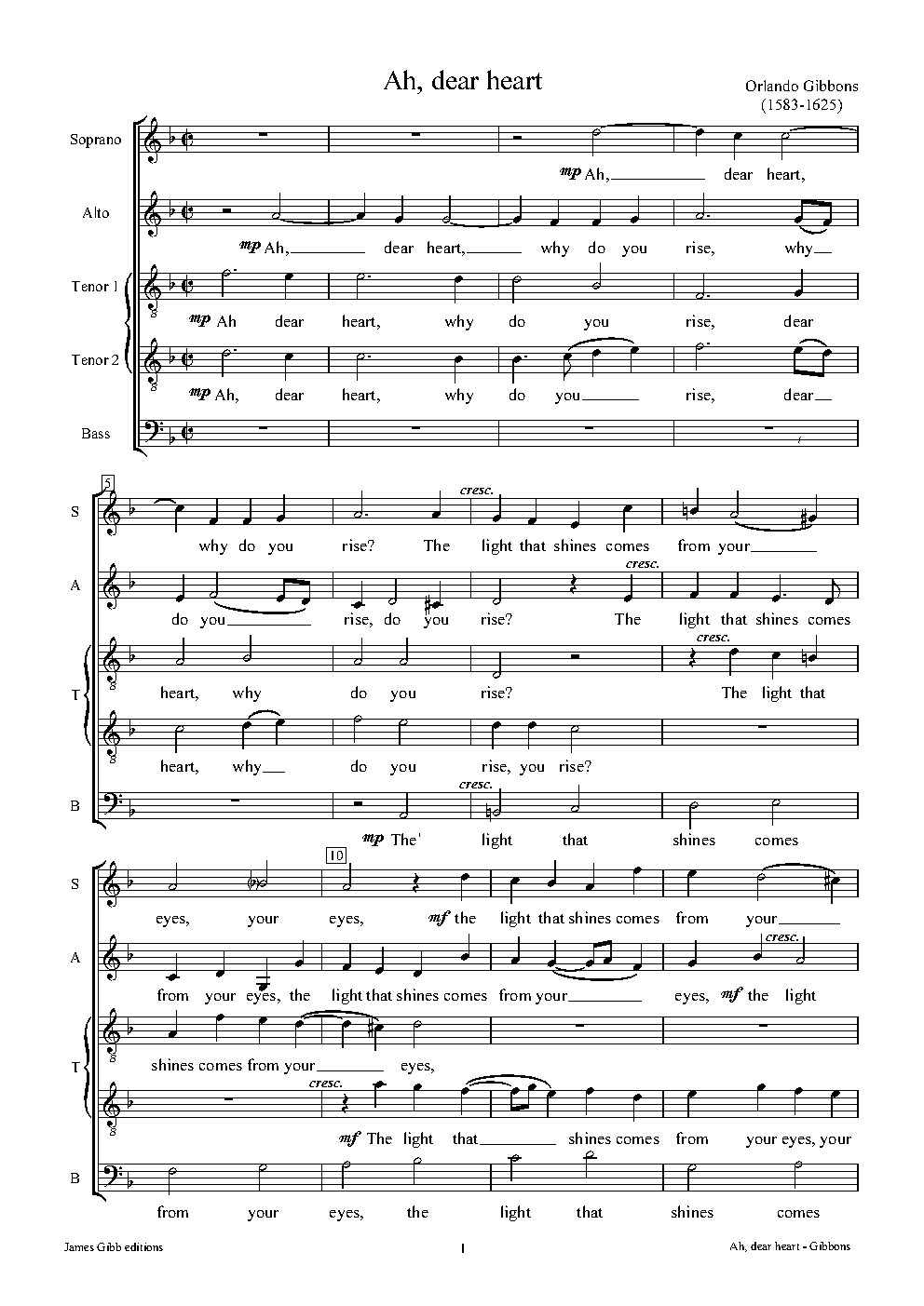 Ah, dear heart, why do you rise? - Choir Script PDF Thumbnail