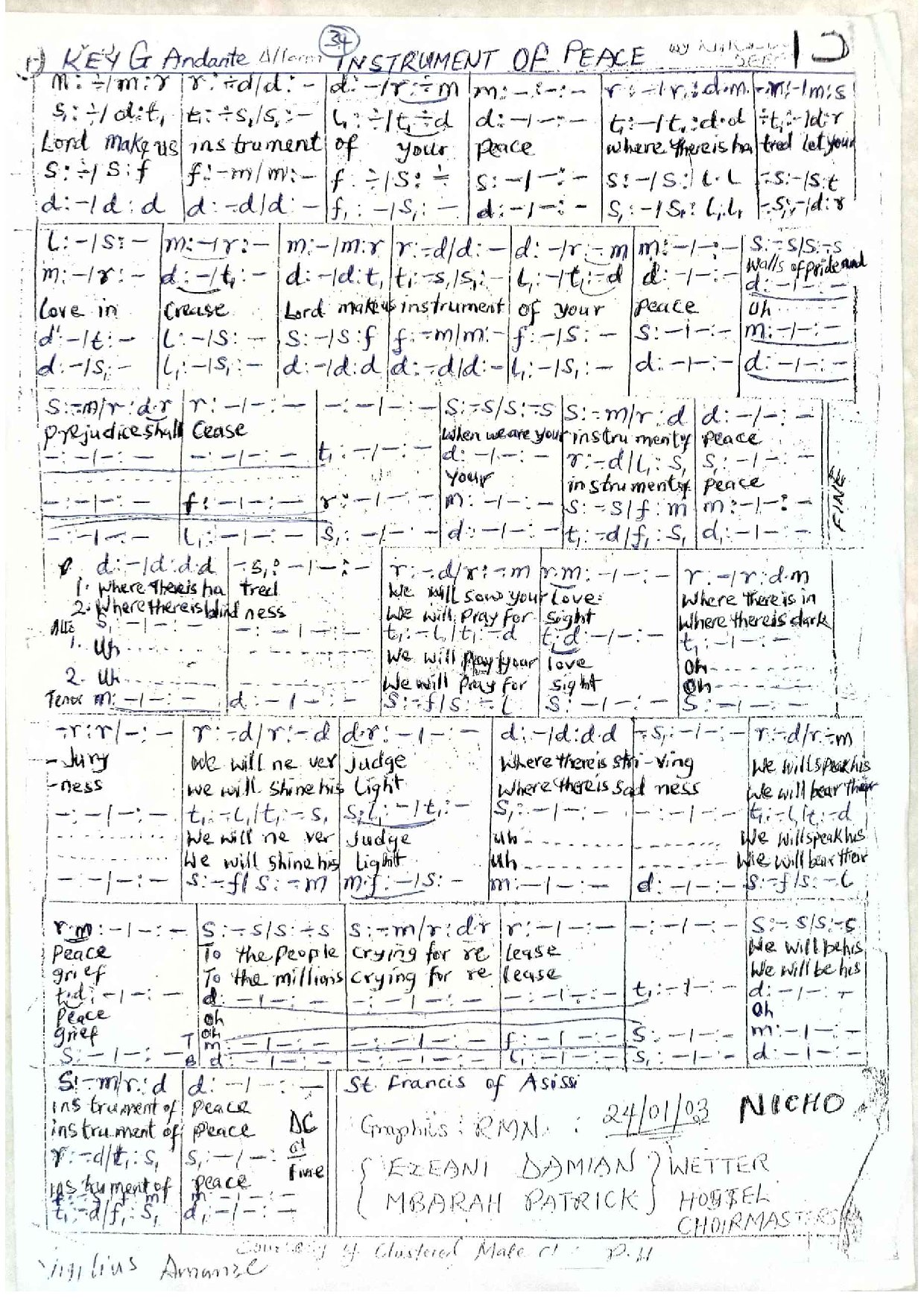 Instruments Of Peace - Download Choir Script PDF