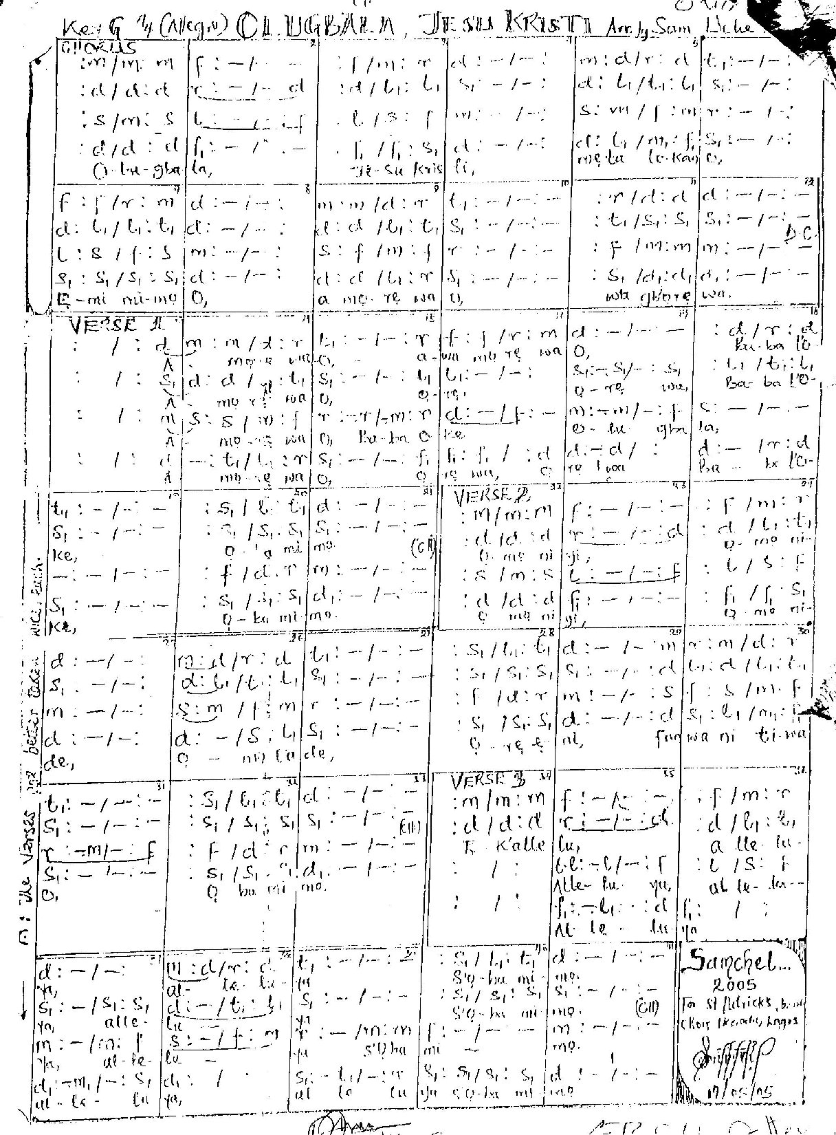 Olugbala Jesu Kristi - Download Choir Script PDF