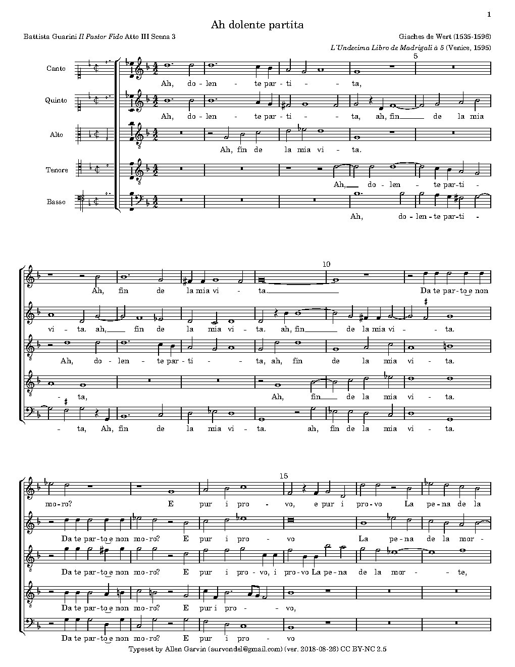 Ah dolente partita - Choir Script PDF Thumbnail