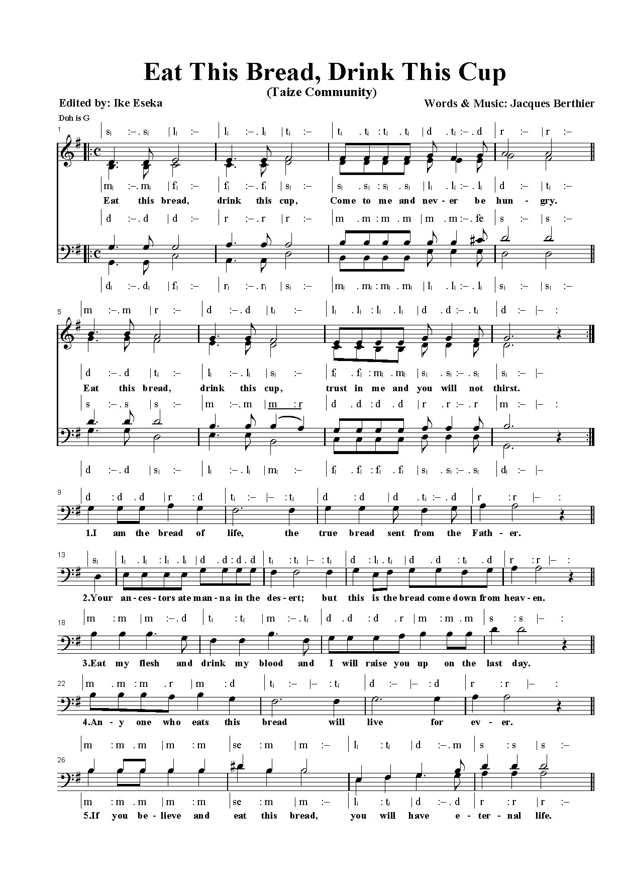 Eat This Bread Drink This Cup2 - Download Choir Script PDF