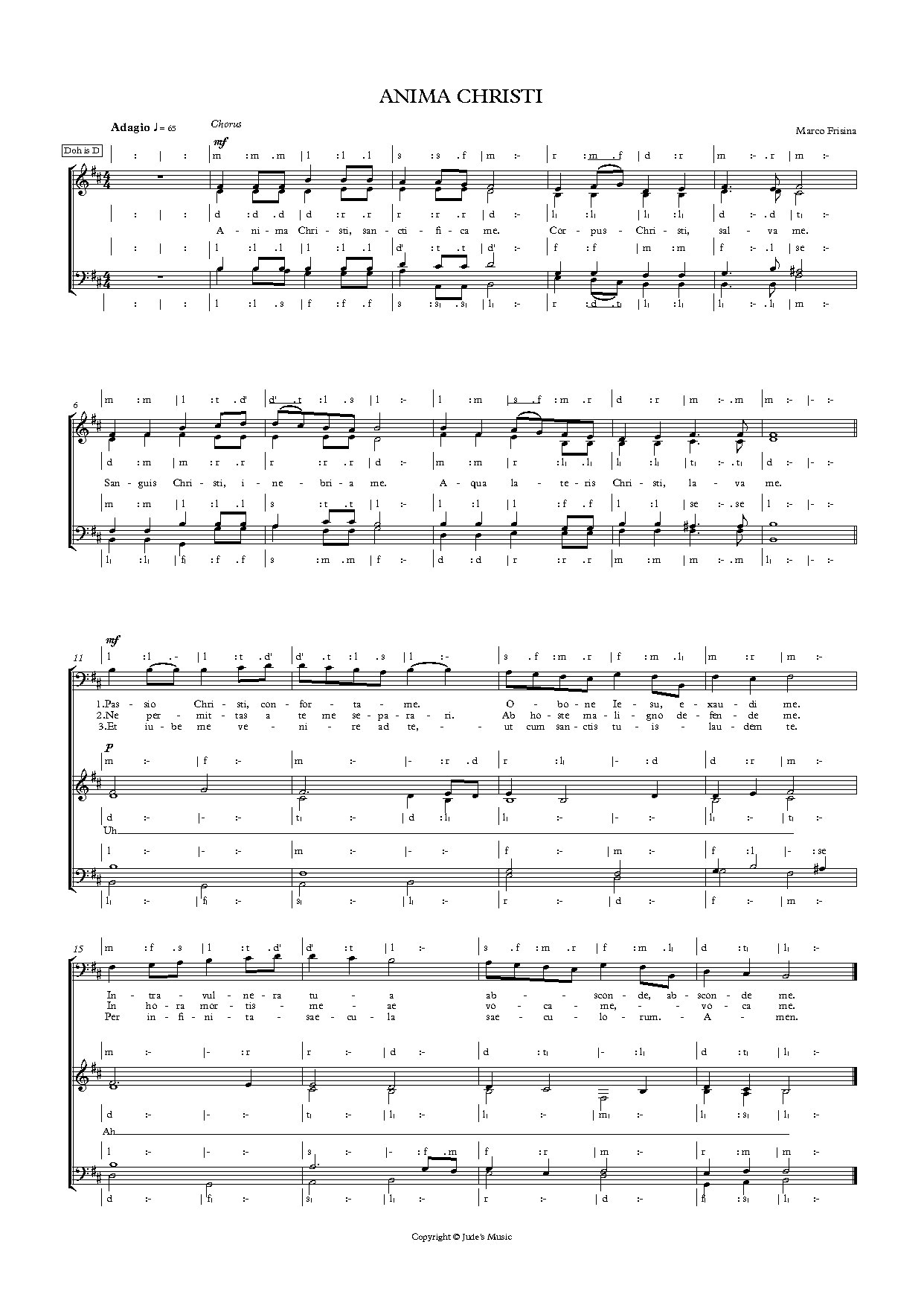Anima Christi - Download Choir Script PDF