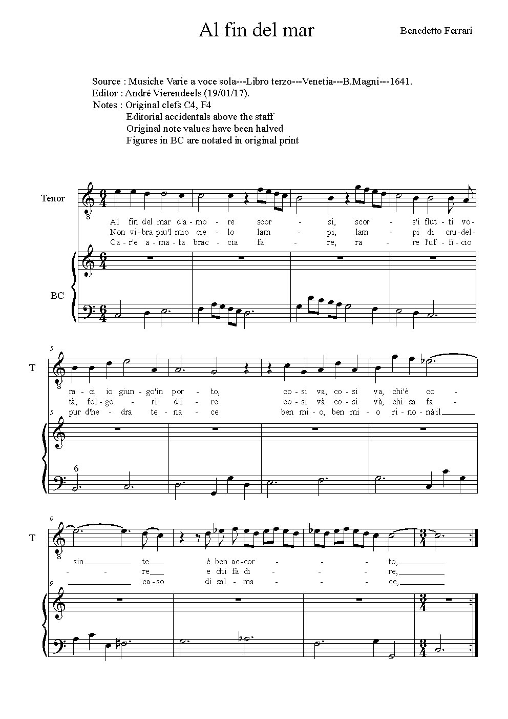 Al fin del mar d'amore - Choir Script PDF Thumbnail
