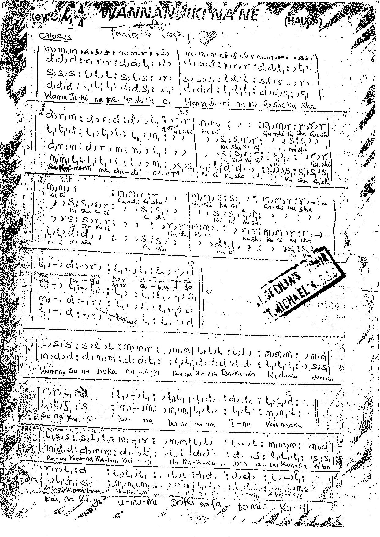 Wannan Jiki Nane - Download Choir Script PDF