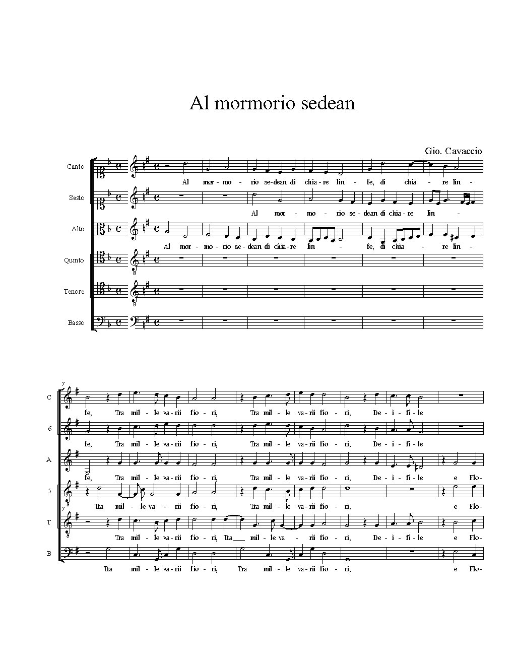 Al mormorio sedean