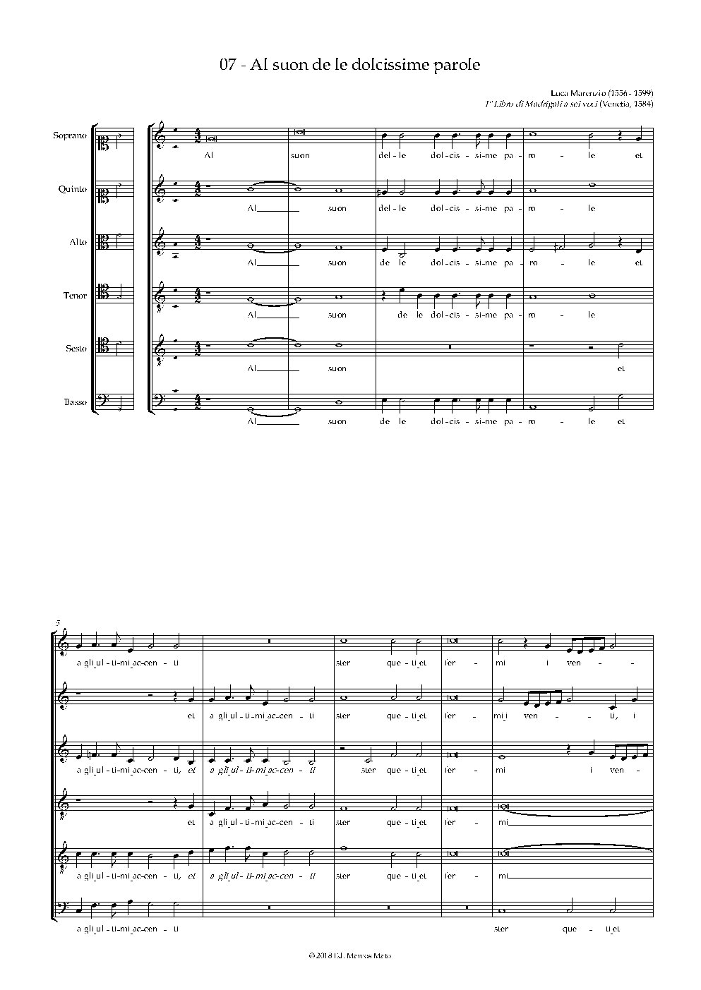 Al suon delle dolcissime parole - Choir Script PDF Thumbnail