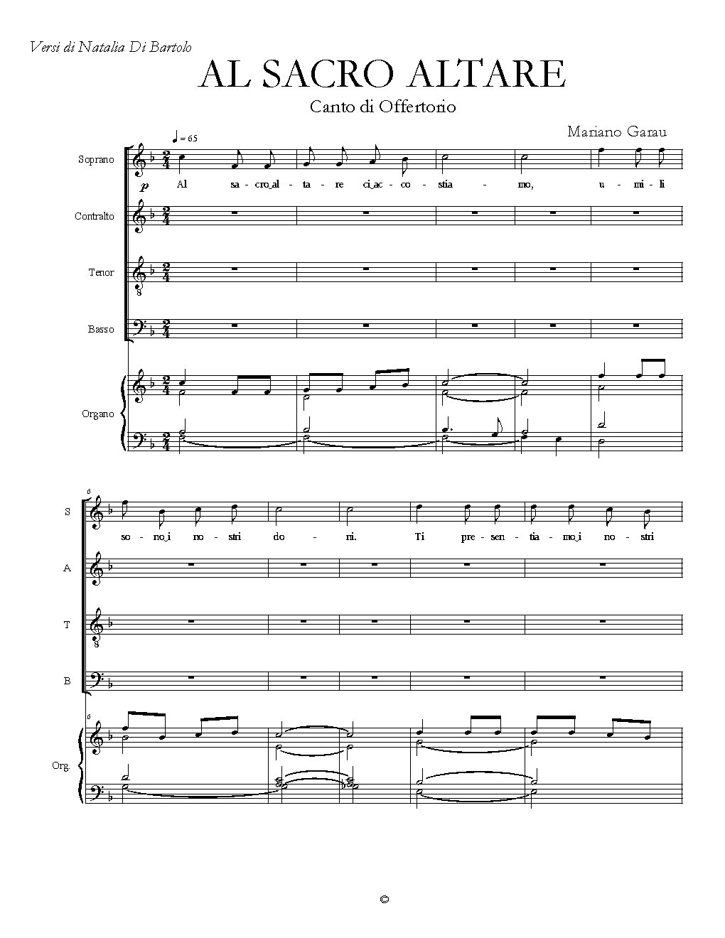 Al Sacro Altare - Choir Script PDF Thumbnail