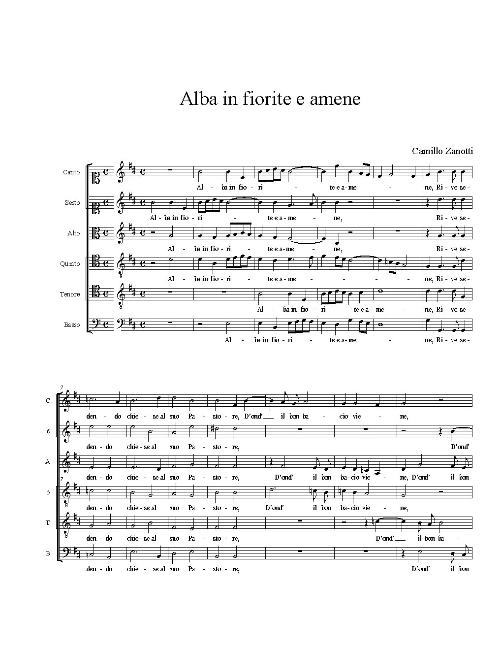 Alba in fiorite e amene - Choir Script PDF Thumbnail