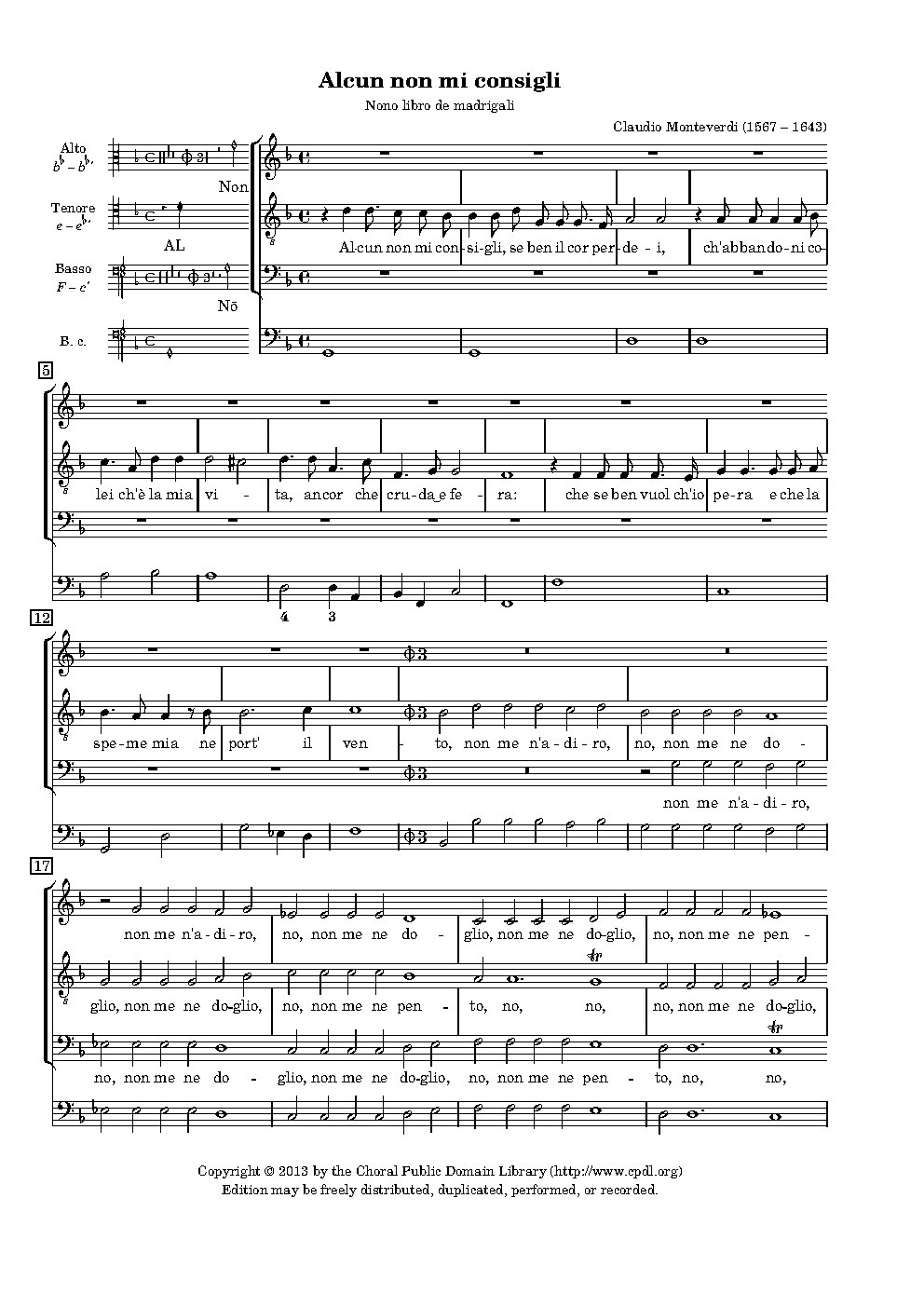 Alcun non mi consigli - Choir Script PDF Thumbnail