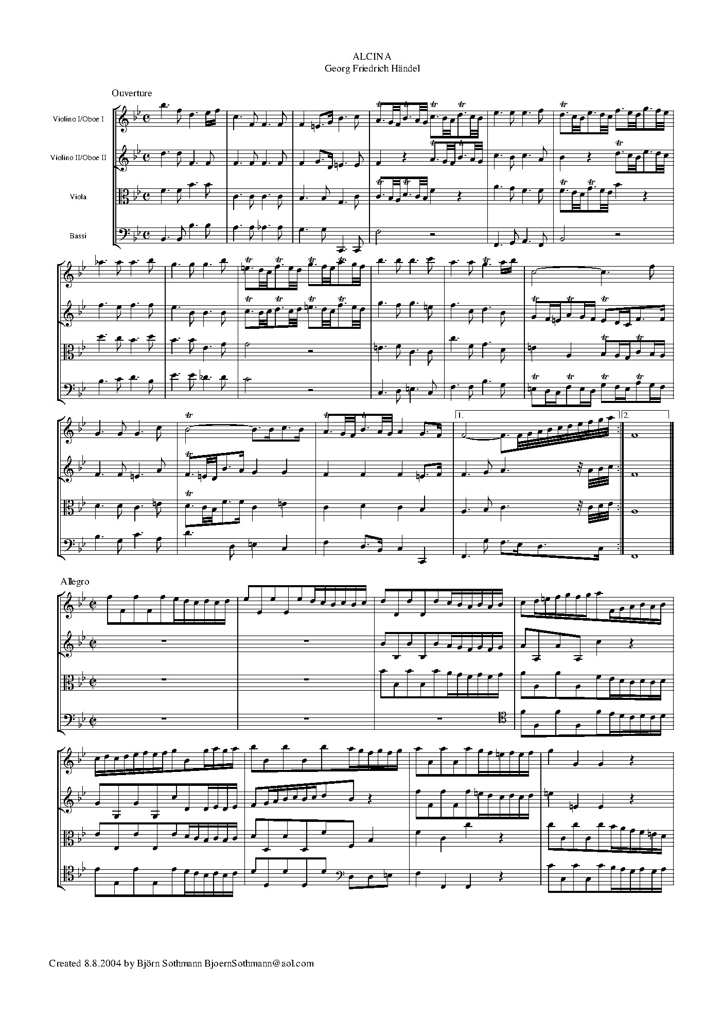Alcina, HWV 34 - Choir Script PDF Thumbnail