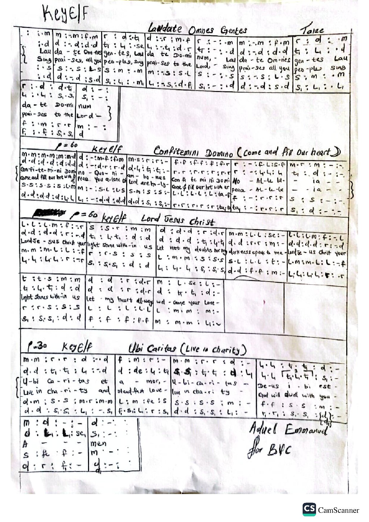 Laudate Omnes Gentes (ubi Caritas) - Download Choir Script PDF