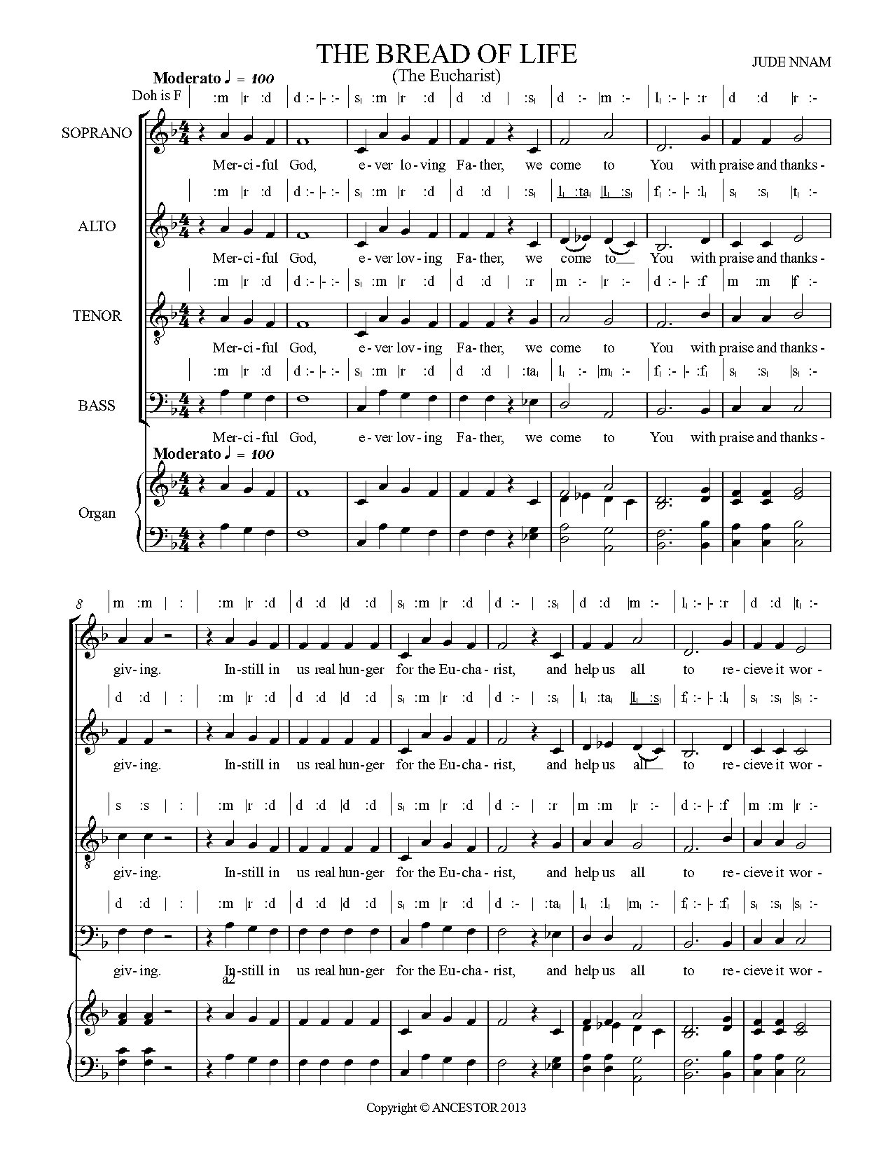 (Com) The Bread Of Life - Download Choir Script PDF