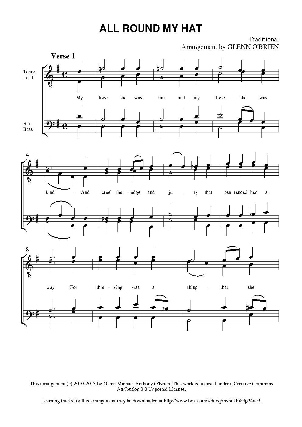 All around my hat - Choir Script PDF Thumbnail