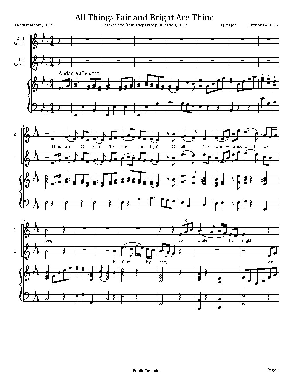 All Things Fair and Bright are Thine - Choir Script PDF Thumbnail